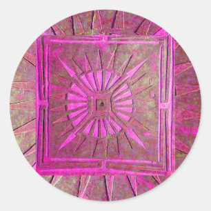 Adesivo Redondo ESTRELA DA MANHÃ, violeta rosa