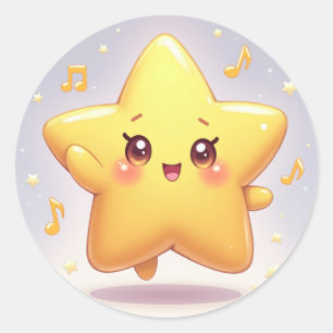 Adesivo Redondo Estrela Dançante Twinkle – Coisinha Rosada Kawaii