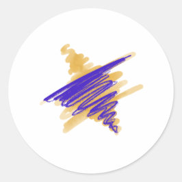 Adesivo Redondo Estrela de Aquarela de David Stickers