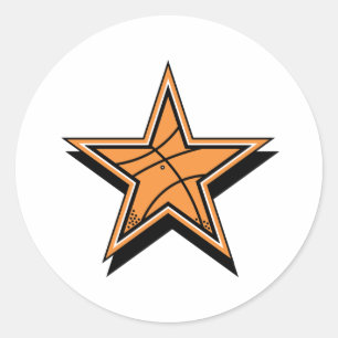 Adesivo Redondo Estrela de basquetebol