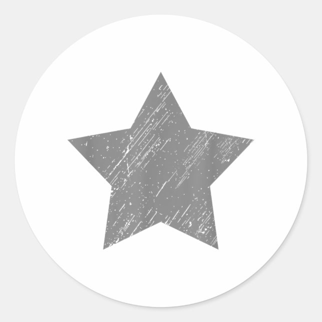 Adesivo Redondo Estrela de Cinza Distante (Frente)