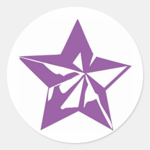 Adesivo Redondo Estrela de Corte Roxo