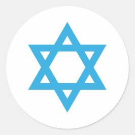 Adesivo Redondo Estrela de Davi Estrela Azul Israelense Dia da Ind