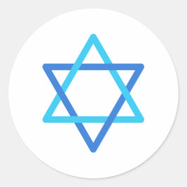 Adesivo Redondo Estrela de Davi Estrela Azul Israelense Dia da Ind