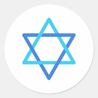 Adesivo Redondo Estrela de Davi Estrela Azul Israelense Dia da Ind