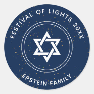 Adesivo Redondo Estrela de David brilhante