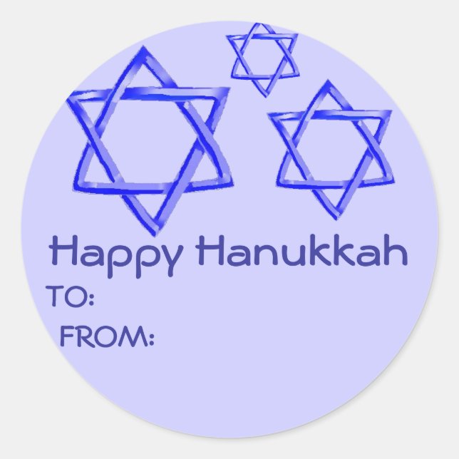 ADESIVO REDONDO ESTRELA DE DAVID HELY HANUKKAH STICKERS (Frente)