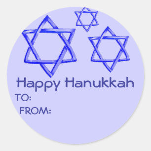 ADESIVO REDONDO ESTRELA DE DAVID HELY HANUKKAH STICKERS