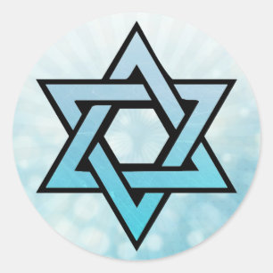 Adesivo Redondo Estrela de David Jewish Stickers
