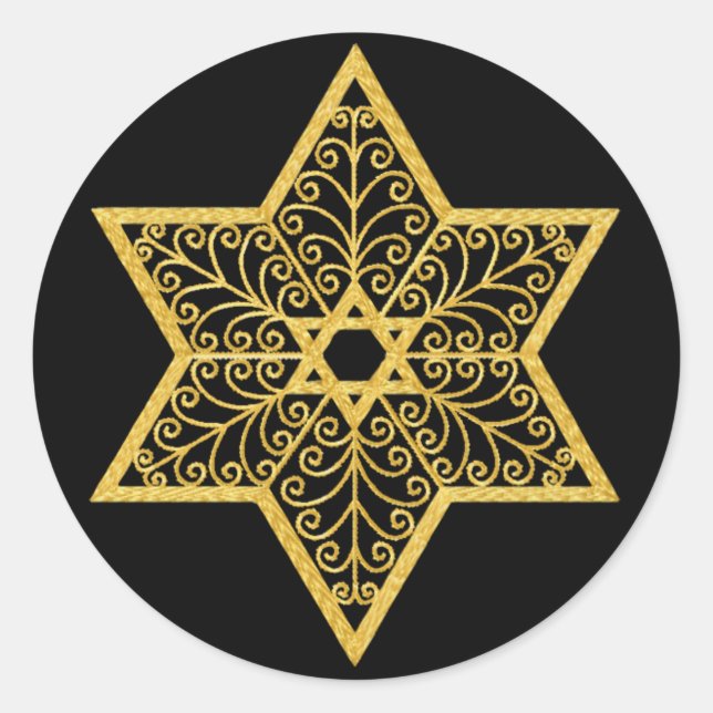 Adesivo Redondo Estrela de David Sticker (Frente)