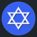 Adesivo Redondo Estrela de David Sticker<br><div class="desc">Estrela de David em adesivos</div>