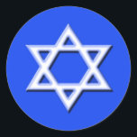 Adesivo Redondo Estrela de David Sticker<br><div class="desc">Estrela de David em adesivos</div>