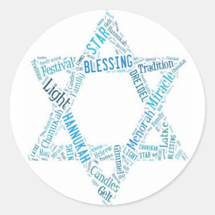 Adesivo Redondo Estrela de David Stickers
