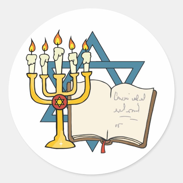 Adesivo Redondo Estrela de David Stickers