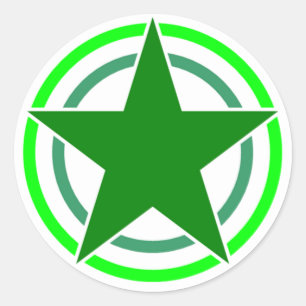 Adesivo Redondo Estrela de dois círculos quebrada 15