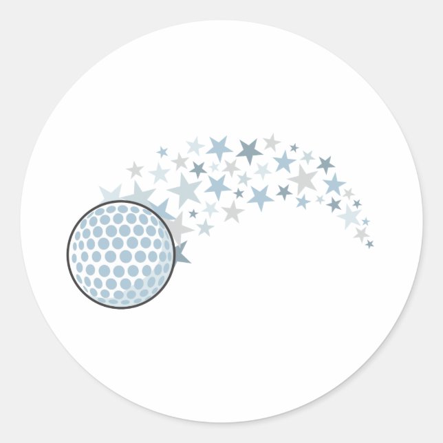 Adesivo Redondo Estrela de Golfe brilhante (Frente)