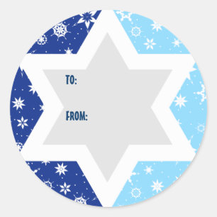 Adesivo Redondo Estrela de Hanukkah de David Snowflake Gift Sticke
