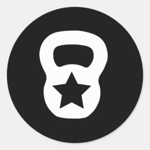Adesivo Redondo Estrela de Kettlebell