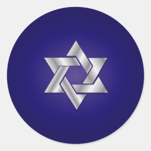 Adesivo Redondo Estrela de ouro PixDezines com fundo David/DIY