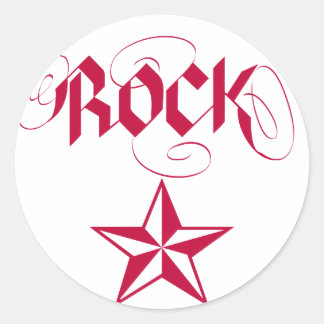 Adesivo Redondo Estrela de Rock