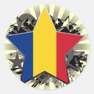 Adesivo Redondo Estrela de Romania