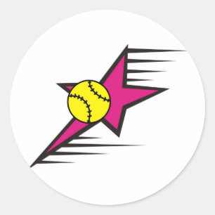 Adesivo Redondo Estrela de Softball