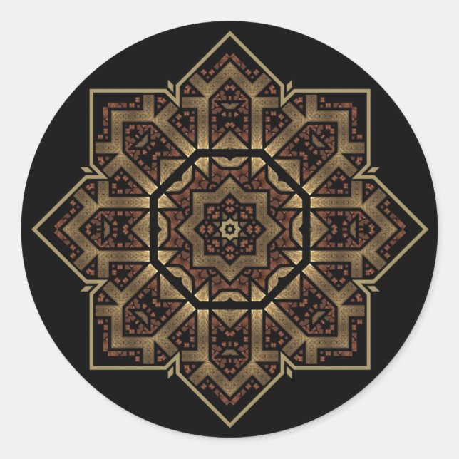 Adesivo Redondo estrela de vidro coloração (Frente)