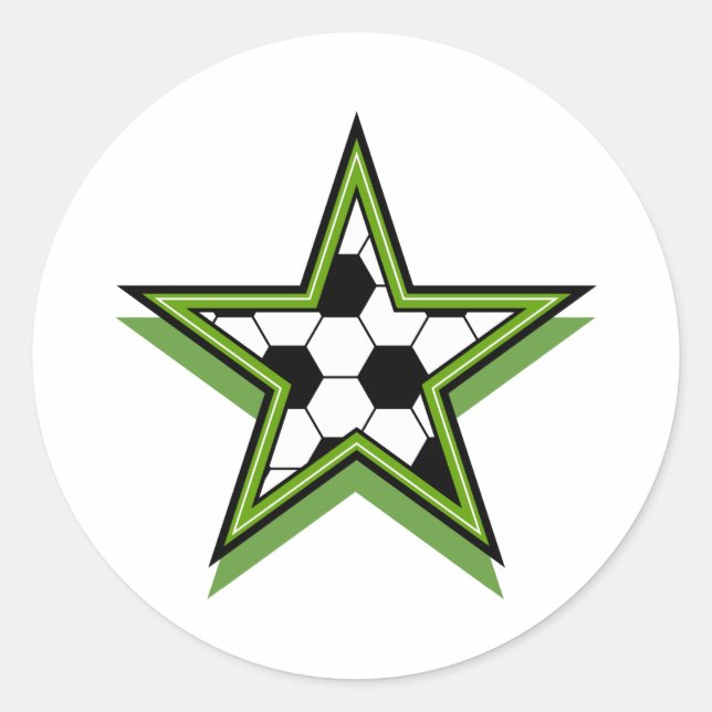 Adesivo Redondo estrela do futebol verde (Frente)