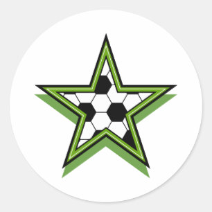 Adesivo Redondo estrela do futebol verde