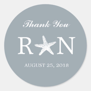 Adesivo Redondo Estrela do mar graciosa   que Wedding