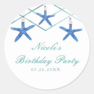 Adesivo Redondo Estrela-do-mar & Linhas Modernas Favor Personaliza