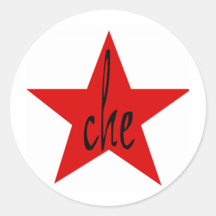 Adesivo Redondo Estrela do vermelho de Che!