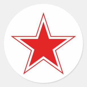Adesivo Redondo Estrela do vermelho do russo