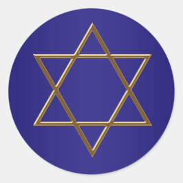 Adesivo Redondo Estrela Dourada azul marinho de David Stickers