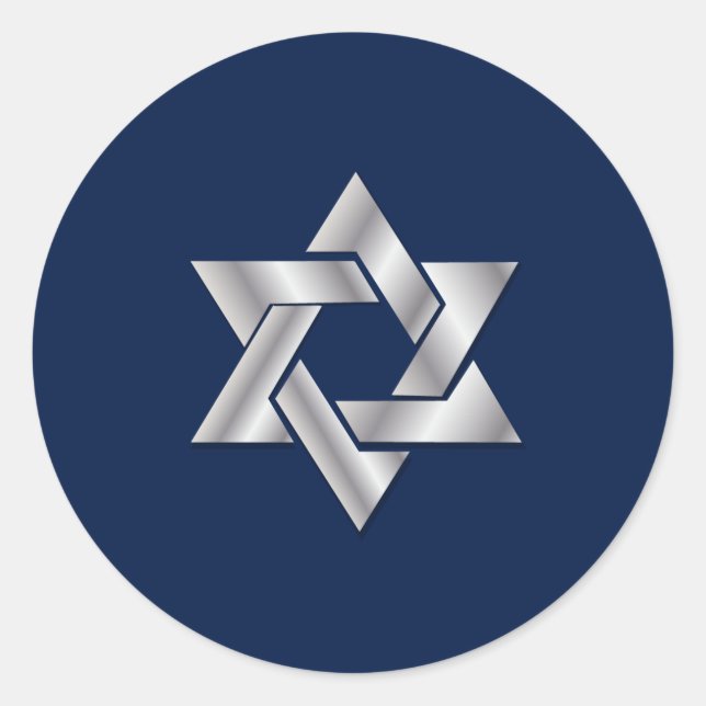 Adesivo Redondo Estrela dourada PixDezines de fundo david/DIY (Frente)