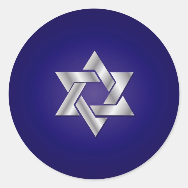 Adesivo Redondo Estrela dourada PixDezines de fundo david/DIY (Frente)