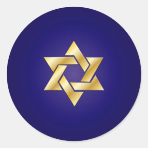 Adesivo Redondo Estrela dourada PixDezines de fundo david/DIY