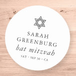 Adesivo Redondo Estrela Elegante Moderna Simples de David Bat Mitz<br><div class="desc">Design é composto por tipografia sans serif e por tipografia cursiva de escrita lúdica sobre um fundo simples. Disponível aqui: http://www.zazzle.com/store/selectpartysupplies</div>