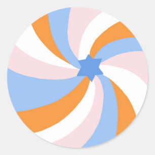 Adesivo Redondo Estrela giratória moderna do Bar David Mitzvah Per