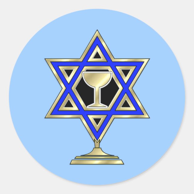 Adesivo Redondo Estrela Judaica (Frente)