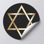Adesivo Redondo Estrela Judia de David Religioso Dourado<br><div class="desc">Estrela Judia de David Dourado Símbolo Religioso Stickers.</div>