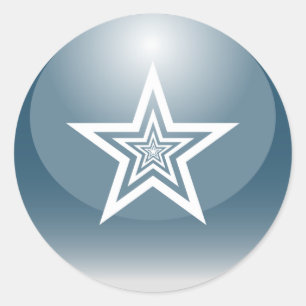 Adesivo Redondo Estrela lustrosa patriótica