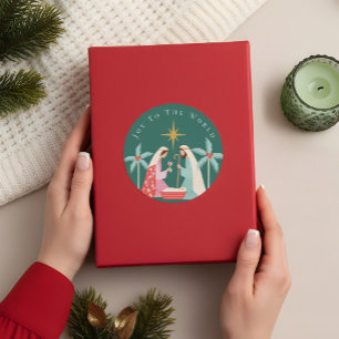 Adesivo Redondo Estrela Natal Da Natividade Religiosa De Belém