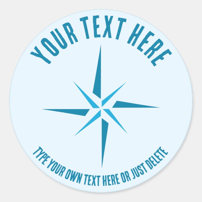 Adesivo Redondo Estrela náutica. Rosa. Modelo de Presente de Marin (Frente)