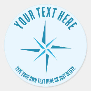 Adesivo Redondo Estrela náutica. Rosa. Modelo de Presente de Marin