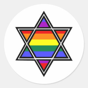 Adesivo Redondo Estrela Orgulho gay personalizável do arco-íris