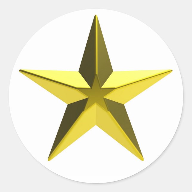 Adesivo Redondo estrela ouro (Frente)