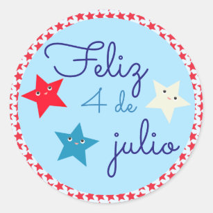 Adesivo Redondo Estrela Patriótica espanhola de 4 de julho
