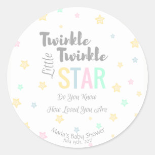 Adesivo Redondo Estrela Pequena de Twinkle Personalizada - Adesiva