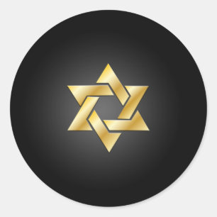 Adesivo Redondo Estrela PixDezines de fundo david/faux gold/DIY